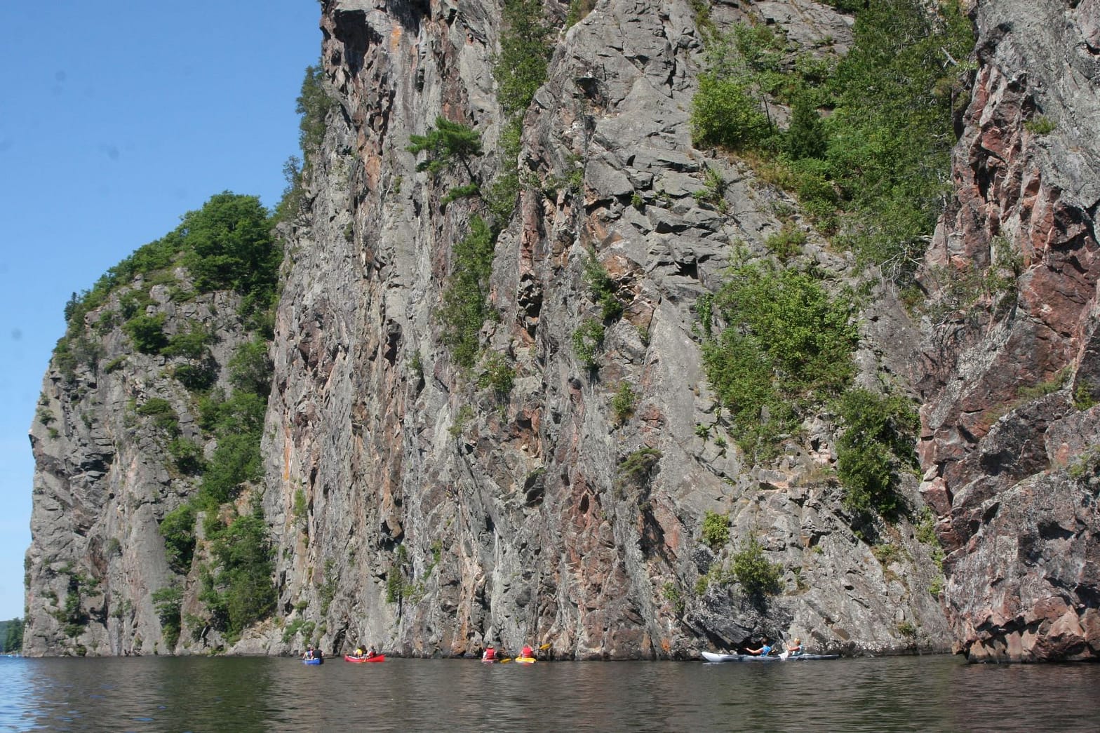 picture of Mazinaw Rock in Mazinaw Lake taken while camping at Bon Echo Provincial Park