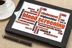 blood tests or blood work or blood screening