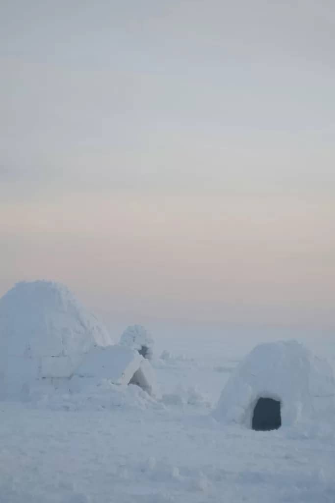picture of an igloo on crownland for winter camping